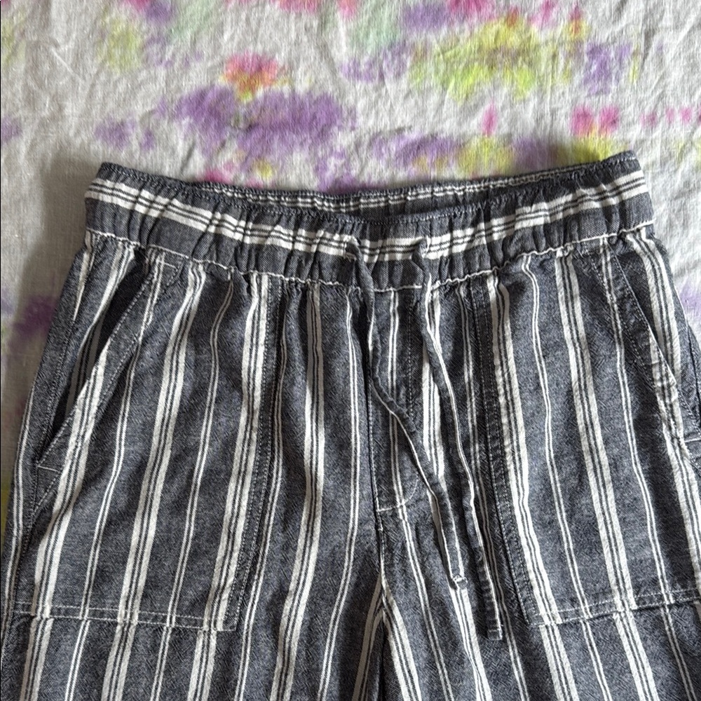 GAP Linen Pull On Striped blue and White Drawstring Pants- women s